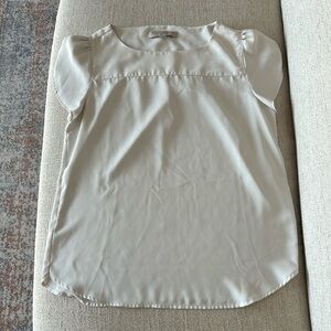 Loft cap sleeved chiffon blouse, size small, cream
